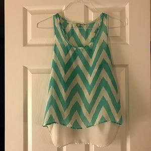 Teal Chevron Blouse